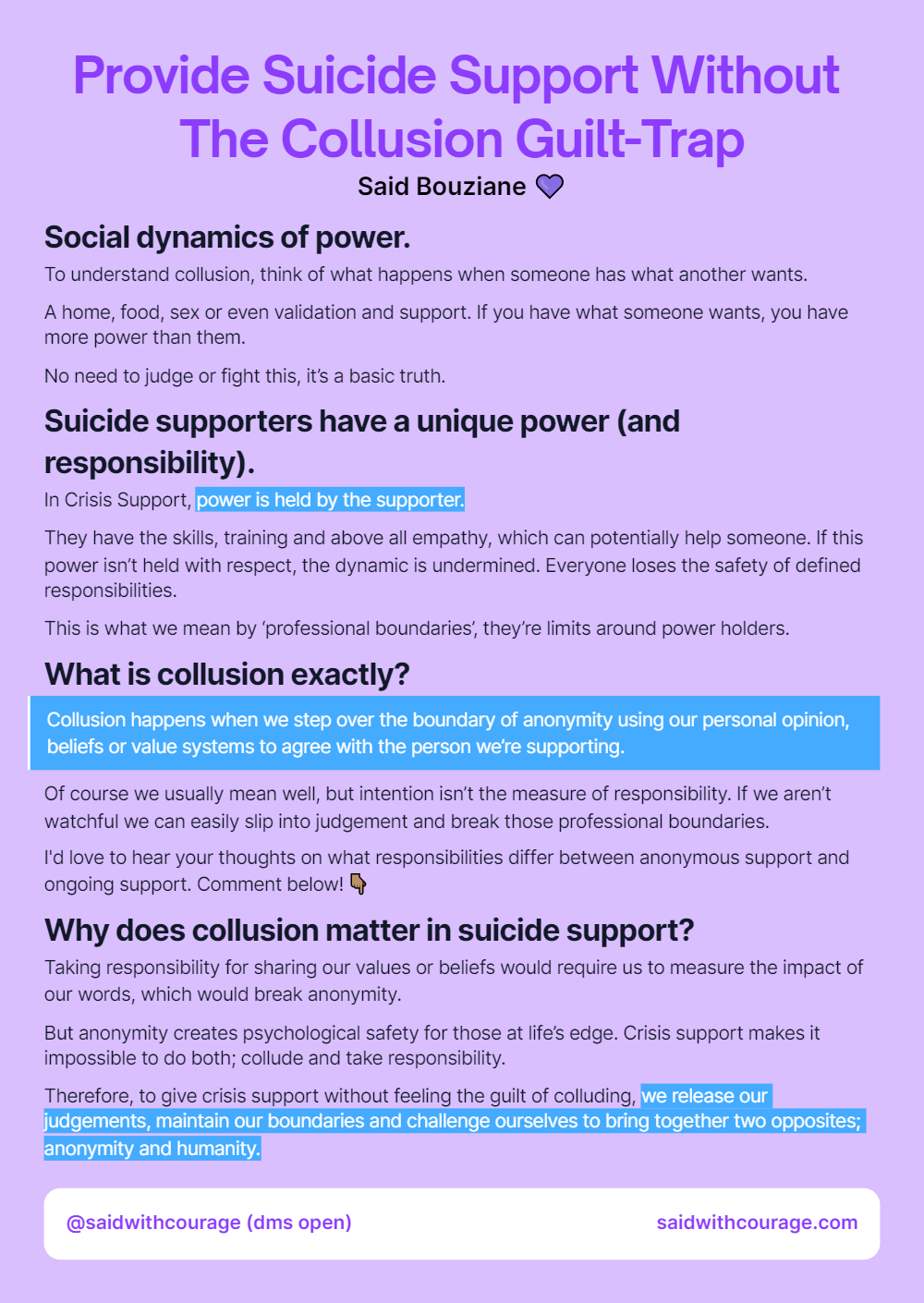 Provide Suicide Support Without The Collusion Guilt-Trap
