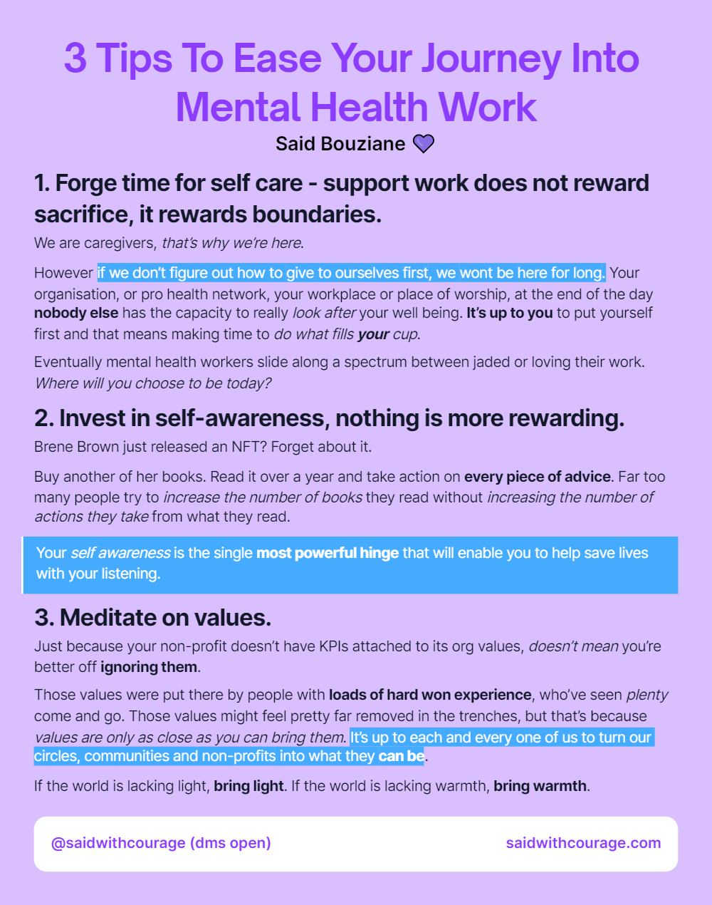 3 Tips To Ease Your Journey Into Mental Health Work