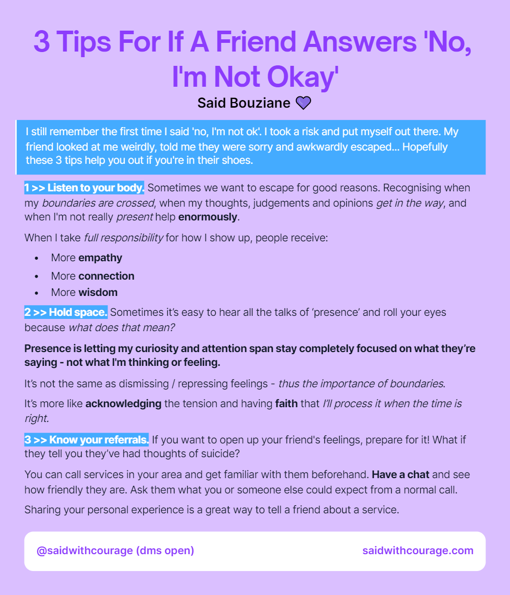 3 Tips For If A Friend Answers ‘No, I’m Not Okay’